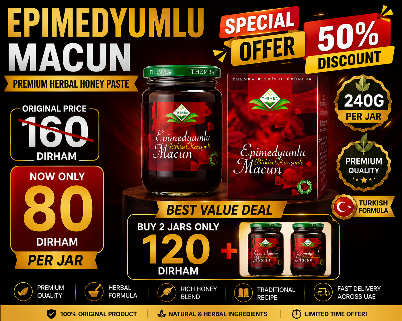 Epimedyumlu Macun โ Premium Turkish Herbal Honey Blend